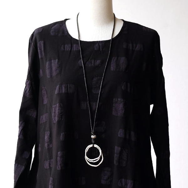 ネックレス おしゃれ ペンダント メタル かわいい アクセサリー ロング 軽い シンプル ナチュラル 調節 ペンダント メタルリング [cov1302]