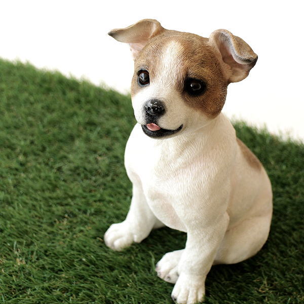 犬 イヌ いぬ 置物 オブジェ アニマル ドッグオーナメント 子犬 玄関 エントランス ガーデンオーナメント ペット 動物 パピージャックの置物 [cov2636]