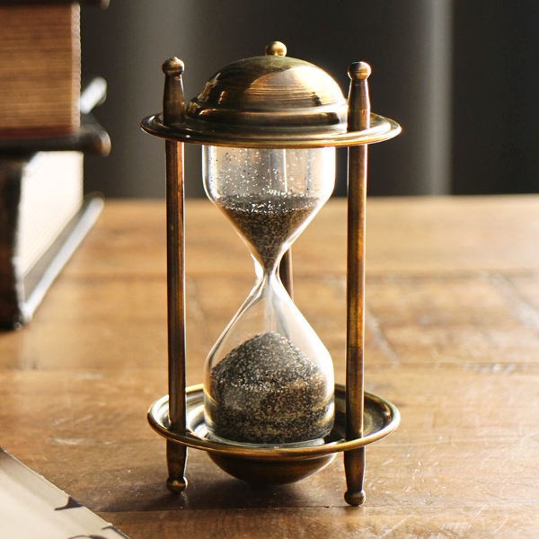砂時計 真鍮 アンティーク おしゃれ 置物 オブジェ ヴィンテージ レトロ インテリア 真鍮の小さな砂時計 [ebn7154]