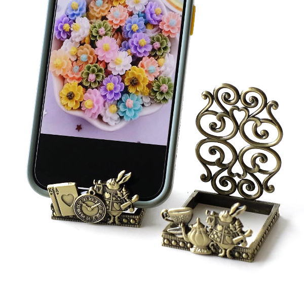 スマホスタンド マルチスタンド おしゃれ うさぎ ウサギ 卓上 アンティーク マルチホルダー かわいい ワンダーランドラビット マルチスタンド 2タイプ [hal1091]