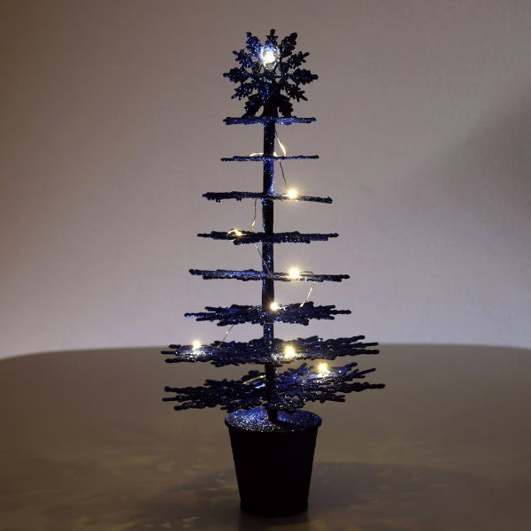 アウトレット クリスマスツリー オブジェ LED ライト 置物 置き物 クリスマス 雑貨 飾り インテリア ディスプレイ LEDレイヤーツリーブルー [hal1492]