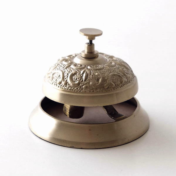 卓上ベル コールベル カウンターベル 呼び鈴 真鍮 呼び出し 玄関 クラシック エントランス ブラスクラシックコールベルのオブジェ [hal2190]