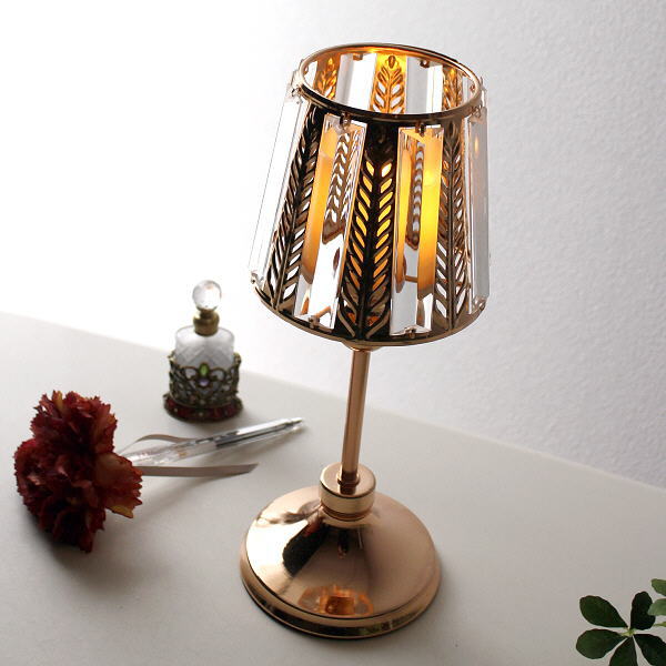 ランプ スタンド LED キャンドル キャンドルホルダー オブジェ 置物 おしゃれ シンプル LEDキャンドル付きジュエルランプスタンド [hal3834]