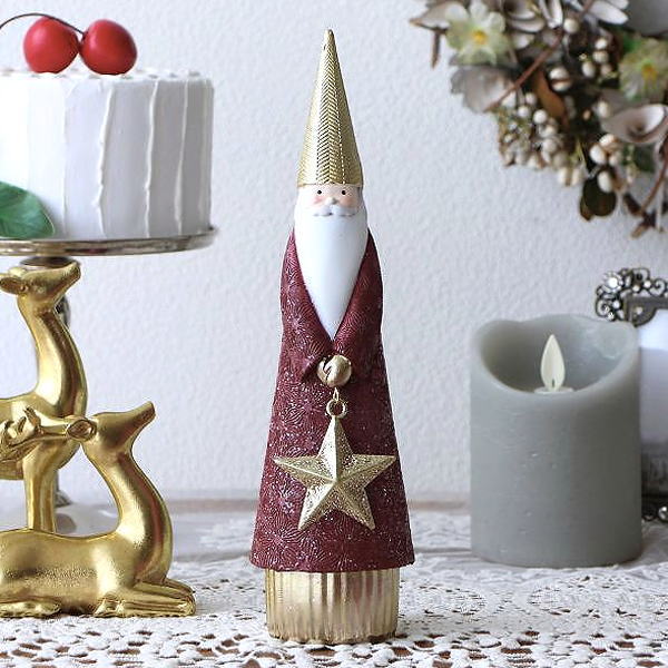 サンタ 置物 サンタクロース オブジェ スター 北欧 おしゃれ 可愛い ノルディック クラシック キラキラ クリスマス雑貨 Xmas レッドサンタのオブジェ [hal7124]