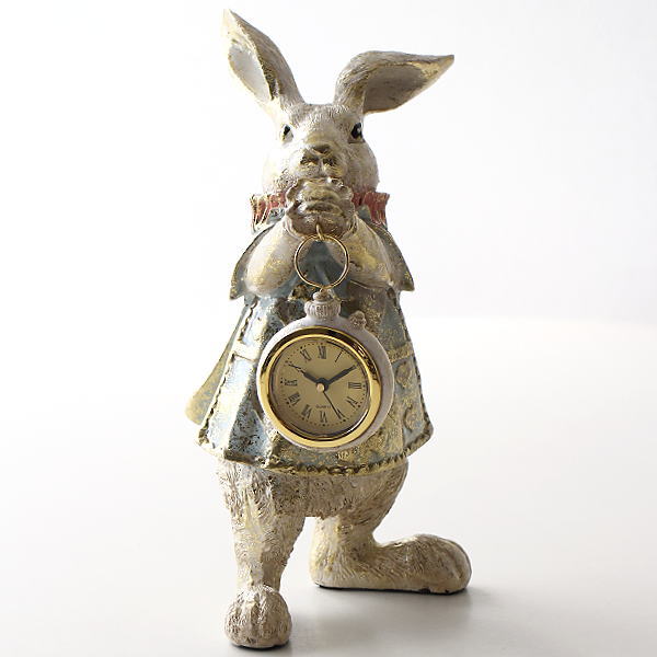 レトロなラビットクロック パステルブルー [hal7809]