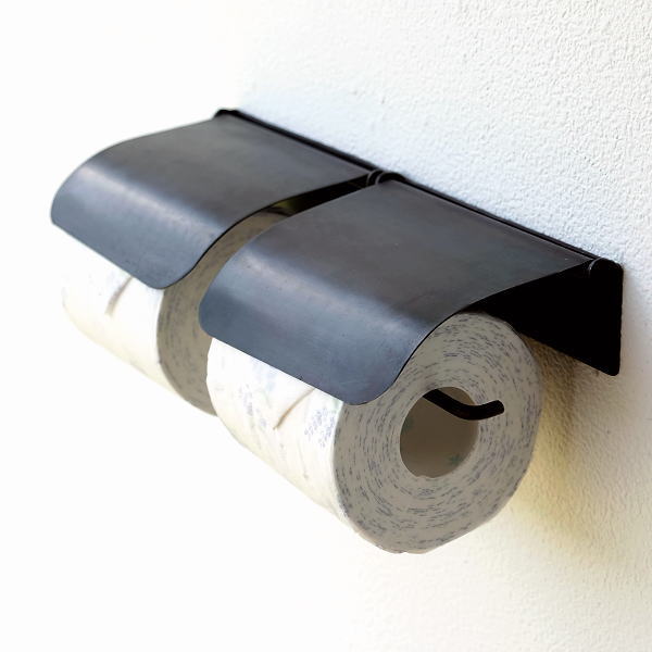 トイレットペーパーホルダー 2連 ダブル おしゃれ アイアン アンティーク ヴィンテージ インダストリアル ヴィンテージなアイアンのWペーパーホルダー [hda2265]
