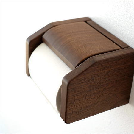 トイレットペーパーホルダー 木製 おしゃれ ワンタッチ式 シンプル ナチュラル 和風 日本製 ウッドペーパーホルダー B 【送料無料】 [hkp7421]