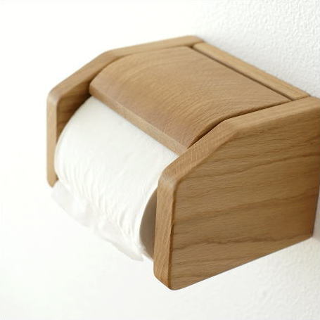 トイレットペーパーホルダー 木製 おしゃれ ワンタッチ式 シンプル ナチュラル 和風 日本製 ウッドペーパーホルダー A 【送料無料】 [hkp7501]