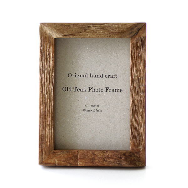 フォトフレーム 写真立て 木製 チーク材 おしゃれ L判 壁掛け 卓上 フォトスタンド シンプル チーク古材フォトフレーム ナチュラルL判 [ify3624]