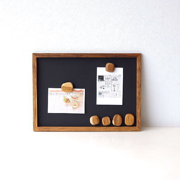 マグネットボード A3 木製 おしゃれ 立て掛け 掲示板 ウッド 木枠 案内板 伝言板 チークマグネットボードA3 マグネット付き [ify5829]