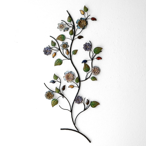 壁飾り アイアン 陶器 壁掛け インテリア 花 アートパネル ウォールデコレーション おしゃれ アイアンの壁飾り エレガントブランチ [itn7776]