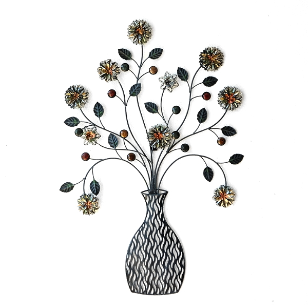 壁飾り アイアン 壁掛け おしゃれ フラワーベース 花 アートパネル アンティーク ウォールデコレーション アイアンの壁飾り フラワーベース B [itn8222]