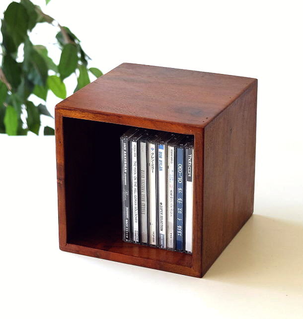 CDラック 木製 天然木 無垢 スピーカー台 卓上 収納ボックス 小型 コンパクト アカシアウッドCDボックス [kan1953]