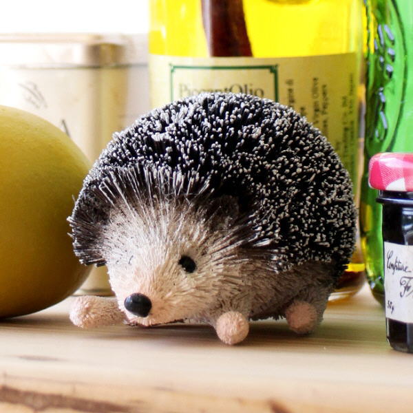 たわし アニマル ハリネズミ 置物 オブジェ おしゃれ かわいい 小さい 動物 ヤシ キッチン エスニック たわし アニマル ハリネズミ [kan3692]