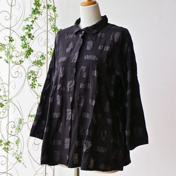 ブラウス トップス レディース 長袖 おしゃれ カジュアル かわいい コットン シャツ 綿100% 体形カバー Cottonブラウス [kan4070]