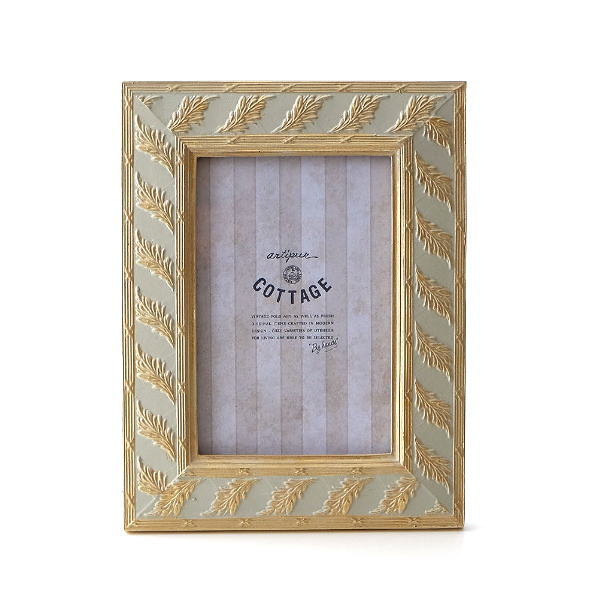 フォトフレーム おしゃれ 壁掛け 卓上 写真立て かわいい 可愛い アンティーク レトロ クラシック 縦置き 横置き リーフデザインフォトフレーム L Kan5087 ギギliving