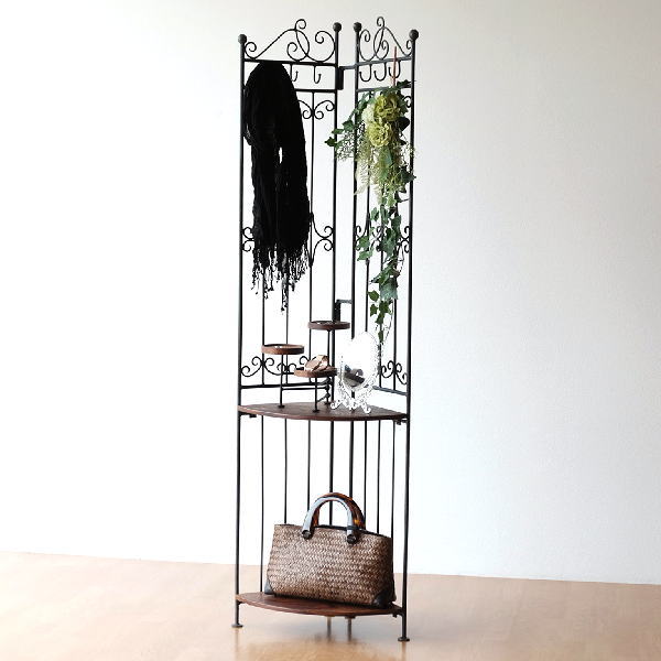 コーナーラック おしゃれ アイアン コーナーシェルフ アイアンとウッドのコーナーシェルフ 【送料無料】[kan5980]