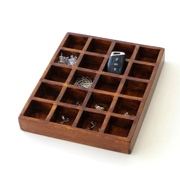 コレクションケース 卓上 仕切り 格子 小物収納 木製 天然木 シーシャムコレクションケース [kan6754]