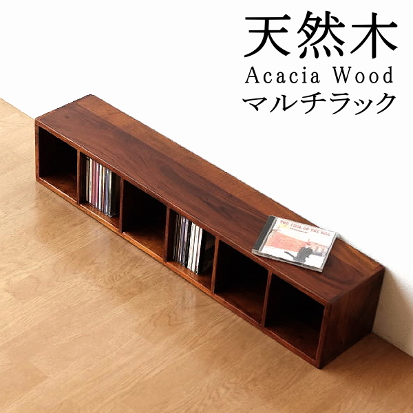 CDラック 木製 おしゃれ スリム 無垢材 天然木 仕切り 卓上収納 机上ラック インドのウッドCDラック 【送料無料】 [kan8822]