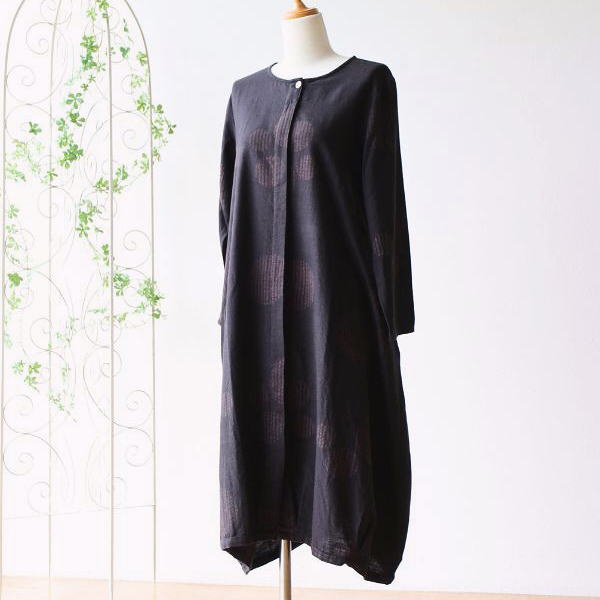 ワンピース レディース 長袖 おしゃれ カジュアル かわいい コットン シャツワンピ 綿100% 体形カバー Cottonワンピース C [kan9424]