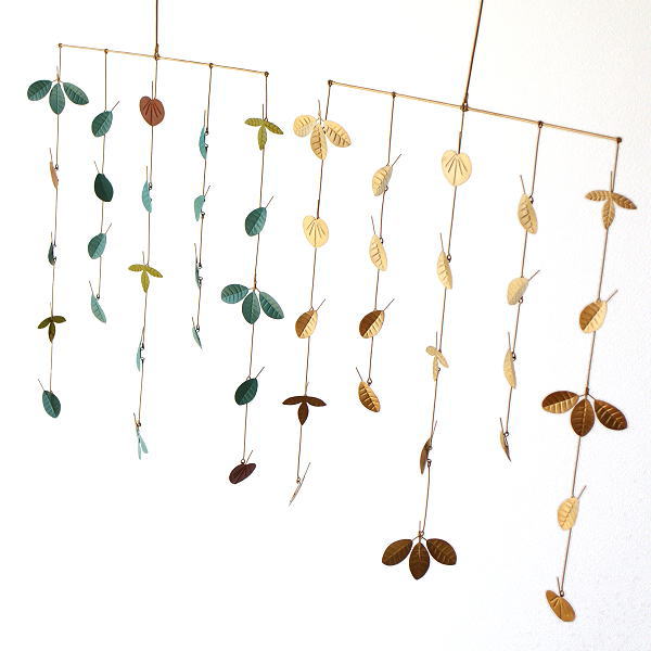 ブリキアレンジメント モビール デコレーション オーナメント リーフ おしゃれ シンプル スタイリッシュ ブリキのモビール リーフ 2カラー [ksh6394]