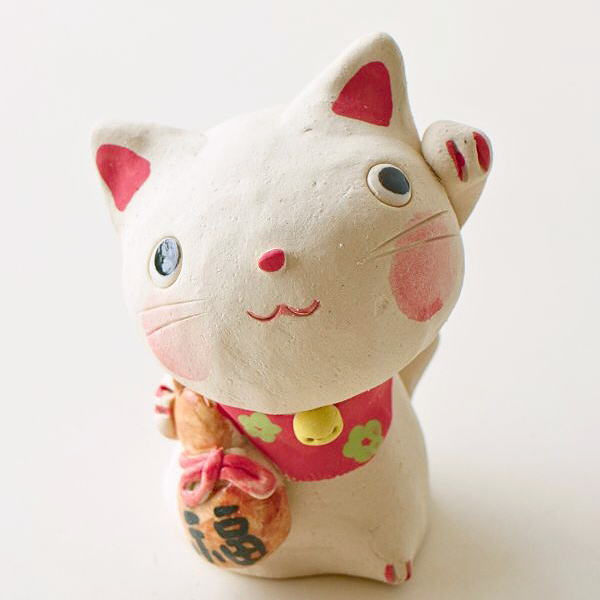 招き猫 おしゃれ 置物 オブジェ ねこ ネコ 陶器 かわいい 日本製 美濃焼 手作り 開運 幸運 猫グッズ 手作り民芸招き猫 福瓢箪 [ksn5706]