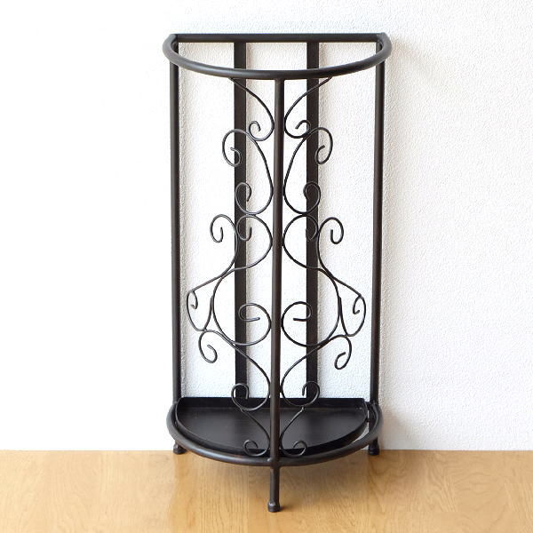 傘立て スリム アイアン おしゃれ 半円 シンプル モダン アンティーク エレガント ヨーロピアン クラシック アイアンの傘立て セミサークル 【送料無料】 [kwb9080]