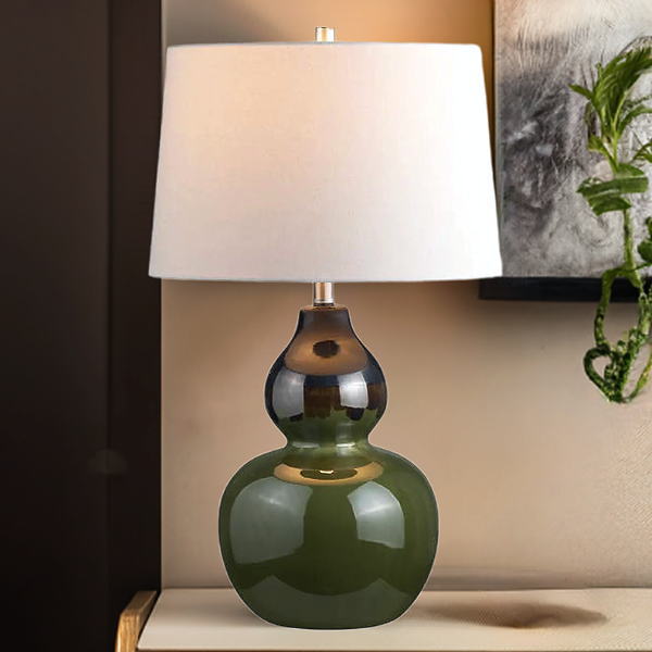 テーブルランプ アンティーク 北欧 おしゃれ モダン シェードランプ 卓上 間接照明 テーブルスタンドライト セラミック 陶器 グリーン テーブルランプ 【送料無料】 [kwt6108]