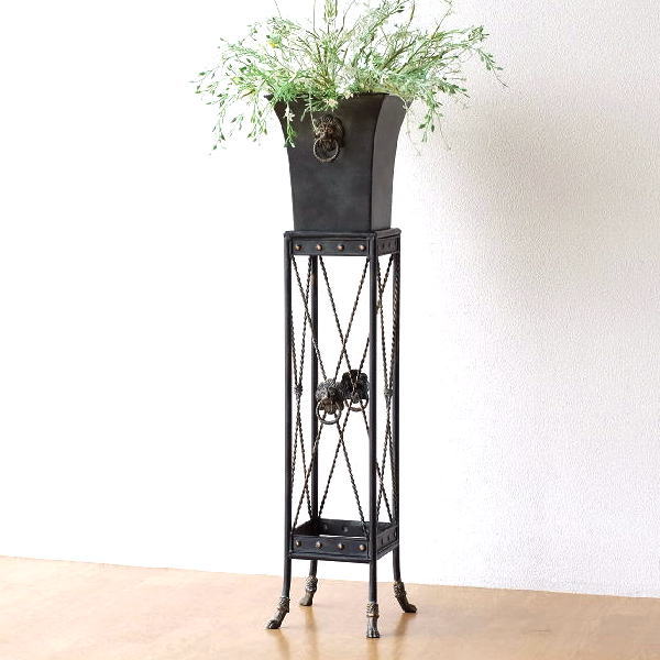 フラワースタンド 鉢スタンド 花台 おしゃれ アイアン プランター ハイタイプ フラワーラック アイアンのスタンド付きプランター アルゴ 【送料無料】 [kwt9149]