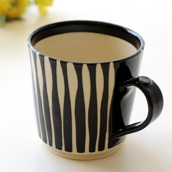 マグカップ 陶器 おしゃれ 大きい 美濃焼 コーヒーカップ 和風モダン 和食器 日本製 黒十草マグ [kyt4188]