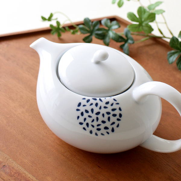 ティーポット 急須 美濃焼 白 和風 和食器 粒丸紋ポット [kyt5066]