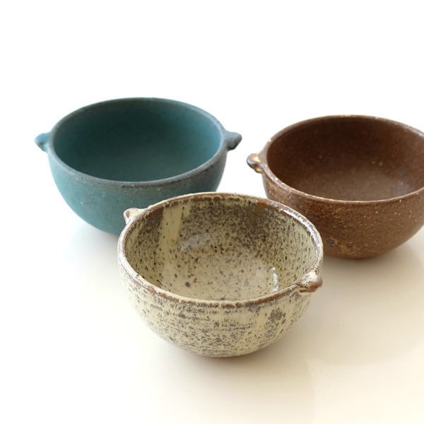 小鉢 おしゃれ とんすい 呑水 取り皿 和食器 陶器 美濃焼 日本製 サラダボウル シリアルボウル カフェオレボウル スープカップ 和風 おしゃれ 耳付きマルチボウル 3カラー [kyt6497]