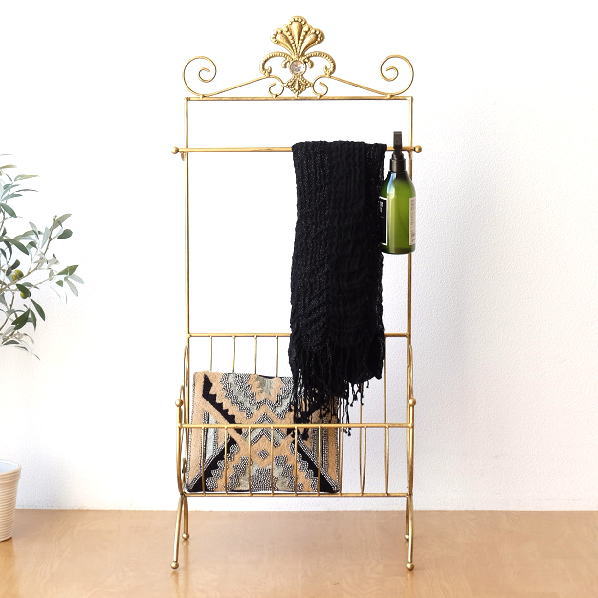 ハンガーラック おしゃれ アイアン エレガント アンティーク ゴールド