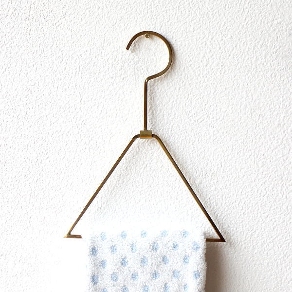タオルハンガー おしゃれ かわいい 真鍮 スタイリッシュ シンプル トイレ 洗面所 ブラストライアングルハンガー Aks9247 ギギliving