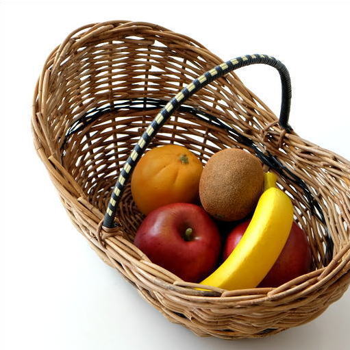 かご バスケット ラタン 持ち手付き 編み籠 自然素材 ナチュラル