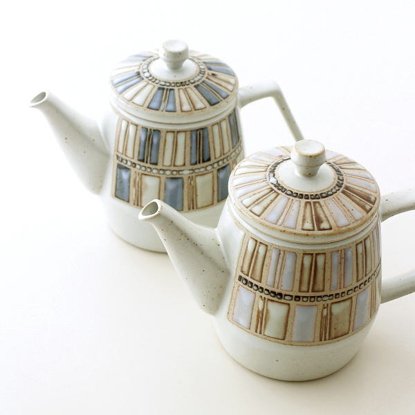 ティーポット おしゃれ かわいい 可愛い アンティーク 磁器 大きめ 茶こし付き 日本製 波佐見焼 モザイクアートポット 2カラー Cov2674 ギギliving