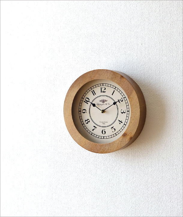 掛け時計 おしゃれ 木製 ナチュラル ウォールクロック 玄関
