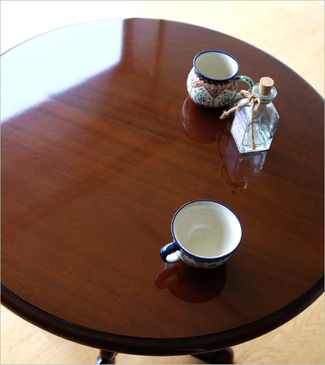 丸テーブル アンティーク カフェテーブル 無垢材 直径70cm 木製 天然木