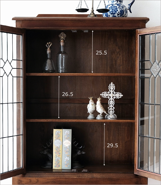 アンティーク★木製★ガラス★棚★飾り棚★食器棚 楽天市場】キャビネット 木製 ガラス 飾り棚 扉付き収納棚 収納