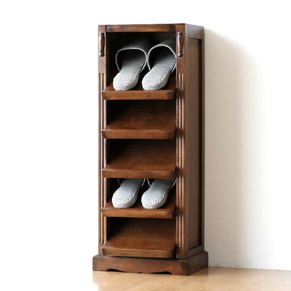 スリッパラック 木製 無垢材 おしゃれ 玄関 収納 天然木 5足 オークスリッパラック Ａ 【送料無料】 [diz8732]