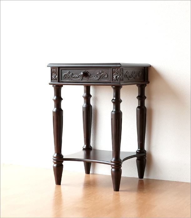 アンティーク 家具 サイドテーブル サイドチェスト 電話台 FAX台 完成