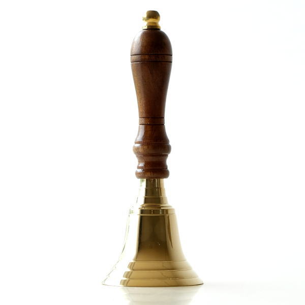 ハンドベル 呼び鈴 コールベル カウンターベル 卓上ベル 真鍮 木製 呼び出し 玄関 エントランス ブラスハンドベル [ebn1235]