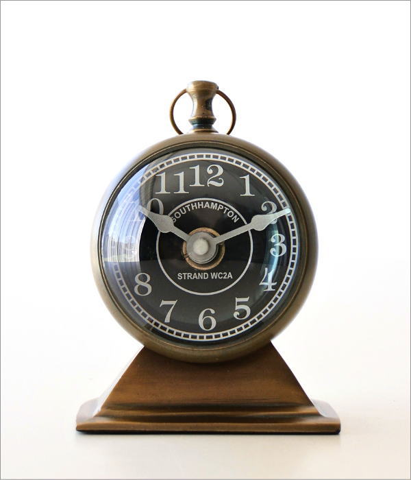 アンティーク置き時計ミニUK 置き時計 アンティーク おしゃれ アナログ 小さい 羅針盤デザイン 秒針