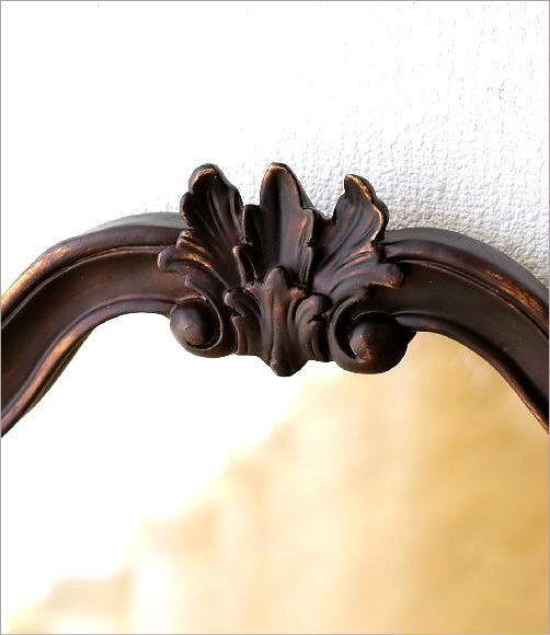 洋館 西洋 クラシカル 壁掛け ウォールミラー 鏡 彫刻 展示品 英国