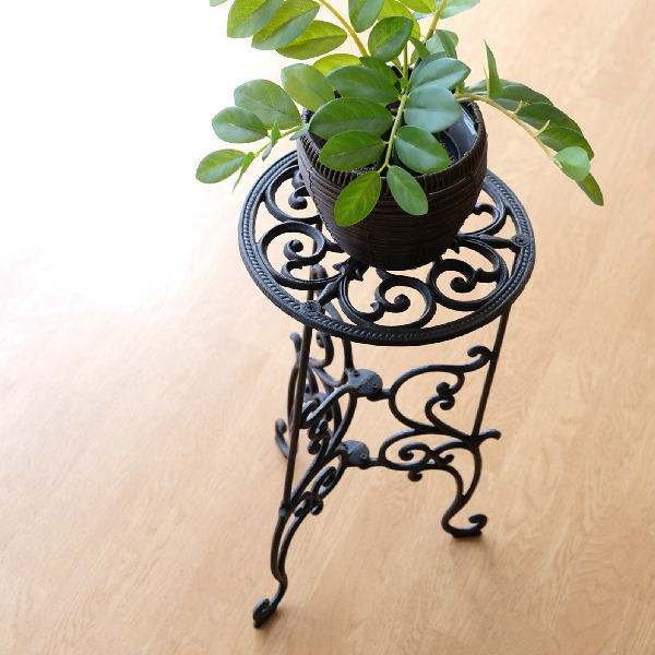 花台 フラワースタンド アイアン おしゃれ エレガント アンティーク 玄関 鉢スタンド 鉢置き台 ブラックアイアンのプランタースタンド Ebn7566 ギギliving