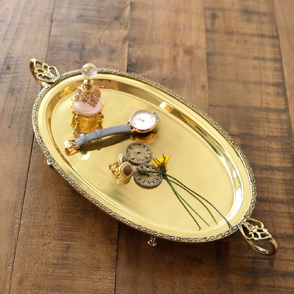 ペントレー コイントレイ 卓上トレー キャッシュトレイ アンティーク ブラスロングトレイ Ksh9681 ギギliving