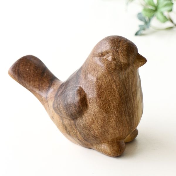 鳥 バード 置物 オブジェ おしゃれ ドロマイト かわいい モダン 小物 ナチュラル アジアン雑貨 デザイン バードの木彫り風オブジェ [gra2404]