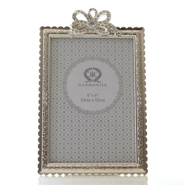 フォトフレーム おしゃれ アンティーク 写真立て エレガント かわいい 可愛い 結婚祝い ベビー L判 キラキラ ビジュー エタニティーフレームリボンl Hal0864 ギギliving