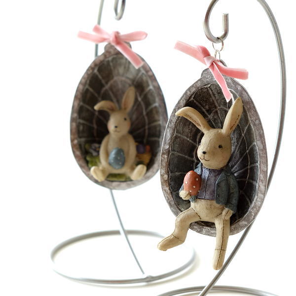 うさぎ ウサギ 置物 かわいい オブジェ 可愛い インテリア 雑貨 ハンギングバニー ２タイプ Hal5087 ギギliving