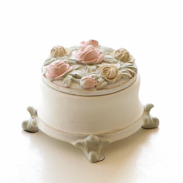 小物入れ アクセサリー収納 かわいい おしゃれ 猫脚デザイン スタンド パステルローズ ミニボックス Hal7137 ギギliving